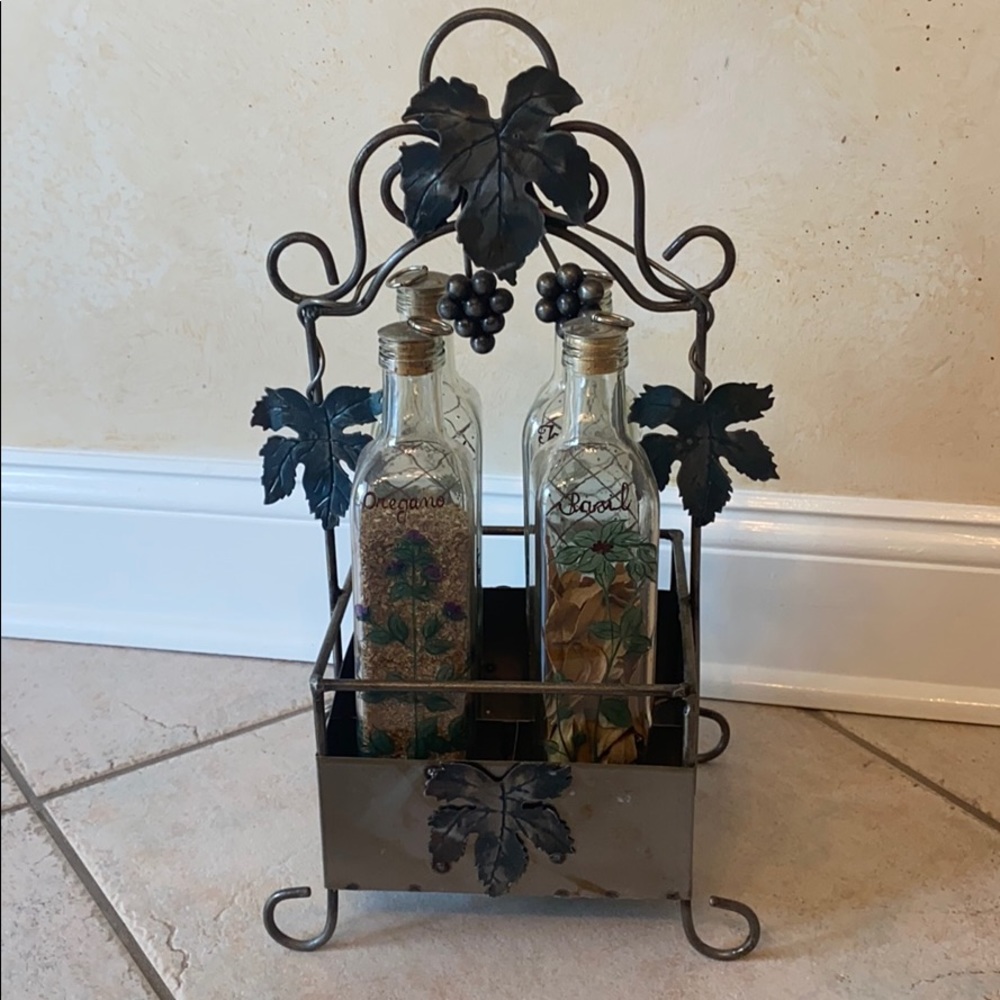 Metal spice holder /4 spice bottles inc. - Picture 1 of 11